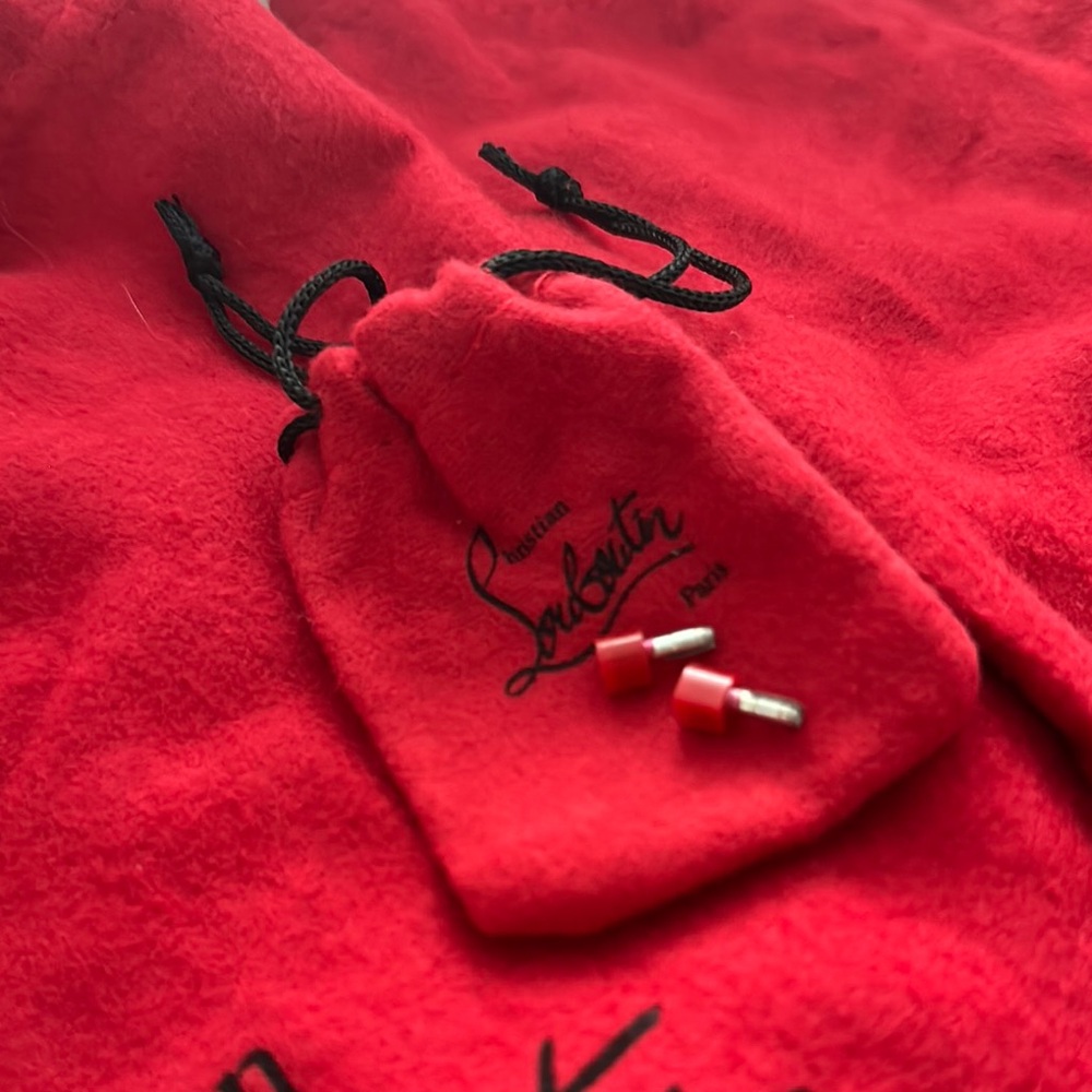 Christian Louboutin Red Strappy Heels - Picture 4 of 7